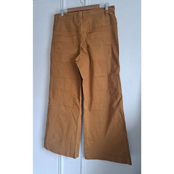 Silence + Noise Womens Size 8 Hi Rise Wide Leg Ankle Pants Mustard Yellow - Picture 5 of 7